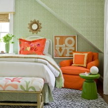 Nội thất với giấy dán tường màu xanh lá cây: thiết kế, kết hợp, lựa chọn phong cách, 70 ảnh-1