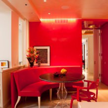 Punainen väri sisustuksessa: merkitys, yhdistelmä, tyylit, sisustus, huonekalut (80 kuvaa) -4