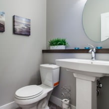 Lite toalettinnredning: funksjoner, design, farge, stil, 100+ foto-23
