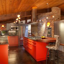 Conjunto de cozinha vermelho: características, tipos, combinações, escolha de estilo e cortinas-11