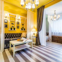 Amarillo en el interior: foto, valor de color, combinación, elección de estilo y decoración-3