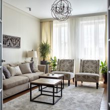 Wohnzimmer Design in hellen Farben: Wahl von Stil, Farbe, Dekoration, Möbeln und Vorhängen-2