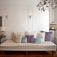 Reka bentuk ruang tamu dalam warna-warna terang: pilihan gaya, warna, hiasan, perabot dan langsir-4