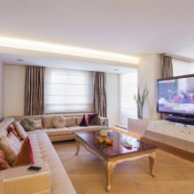 Diseño de sala de estar en colores brillantes: la elección de estilo, color, decoración, muebles y cortinas-0