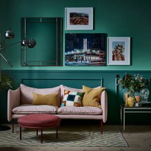 Σχεδιασμός σαλόνι σε τυρκουάζ χρώμα: 55 καλύτερες ιδέες και υλοποιήσεις στο εσωτερικό-5