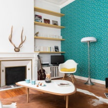 Design af stuen i turkis farve: 55 bedste ideer og implementeringer i interiøret-2