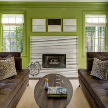 Diseño de interiores en color verde oliva: combinaciones, estilos, decoración, muebles, acentos-8