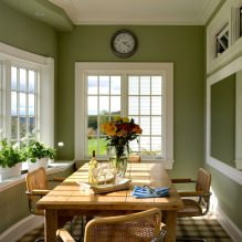 Design de interiores na cor verde-oliva: combinações, estilos, decoração, móveis, detalhes-12