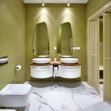 Interior design in colore verde oliva: combinazioni, stili, decorazioni, mobili, accenti-3