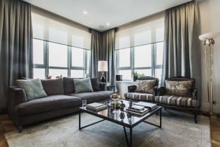 Cortinas grises en el interior del apartamento: tipos, telas, estilos, combinaciones, diseño y decoración.