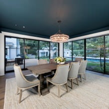 Modrý strop v interiéru: designové prvky, typy, kombinace, design, foto-4
