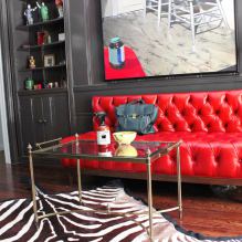 Canapé rouge à l'intérieur: types, design, combinaison avec papier peint et rideaux-3