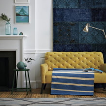 Žuta kauč u unutrašnjosti: vrste, oblici, materijali za presvlake, dizajn, sjenila, kombinacije-1
