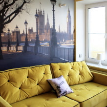 Sofá amarillo en el interior: tipos, formas, materiales de tapicería, diseño, tonos, combinaciones-3