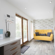 Sárga kanapé a belső terekben: típusok, formák, kárpitozási anyagok, formatervezés, árnyalatok, kombinációk-8