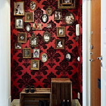 Červené tapety v interiéru: typy, design, kombinace s barvou záclon, nábytek-0