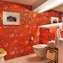 Червени тапети в интериора: видове, дизайн, комбинация с цвета на завесите, мебели-9