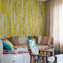 Papier peint jaune à l'intérieur: types, design, combinaisons, choix de rideaux et style-0