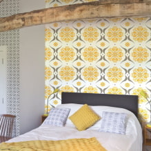 Papel tapiz amarillo en el interior: tipos, diseño, combinaciones, elección de cortinas y estilo-3