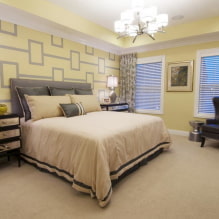 Giấy dán tường màu vàng trong nội thất: các loại, thiết kế, kết hợp, lựa chọn rèm cửa và phong cách-6