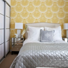 Papel de parede amarelo no interior: tipos, design, combinações, escolha de cortinas e estilo-9