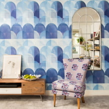 Papeles pintados azules: combinaciones, diseño, elección de cortinas, estilo y mobiliario, 80 fotos en el interior -2