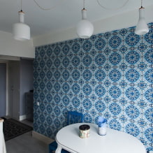 Blå tapeter: kombinationer, design, val av gardiner, stil och möbler, 80 foton i interiören -9