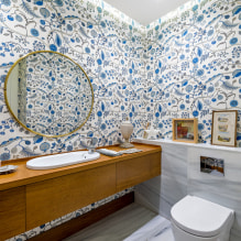 Comment choisir un papier peint pour les toilettes: 60 photos modernes et idées de design-0