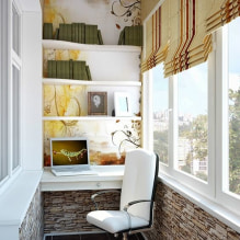 Balkon veya sundurma duvar kağıdı: yapıştırılabilir, renk seçimi, tasarım fikirleri, iç mekanda fotoğraf-8