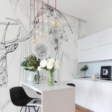 A konyha fali dekorációja mosható tapétaval: 59 modern fénykép és ötlet-2