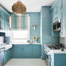 A konyha fali dekorációja mosható tapétaval: 59 modern fénykép és ötlet