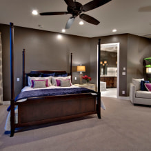 Hnedá tapeta v interiéri: typy, dizajn, kombinácia s inými farbami, záclony, nábytok-5
