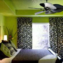 Светлозелени тапети в интериора: видове, идеи за дизайн, комбинация с други цветове, завеси, мебели-3
