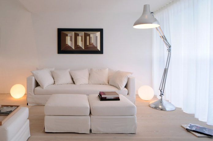 Canapé blanc à l'intérieur: 70 photos modernes et idées de design