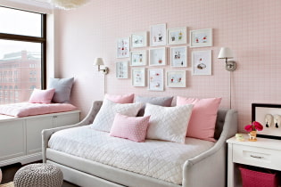Paper pintat rosa a l’interior: vistes, idees de disseny, matisos, combinació amb altres colors