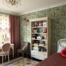 Tapéta a lányok gyermekszobájában: 68 modern ötlet, fotók a belső térben - 2