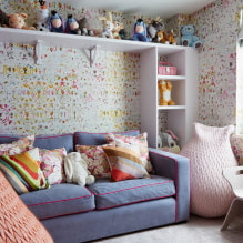 Tapeta v detskej izbe pre dievčatá: 68 moderných nápadov, fotografie v interiéri-3