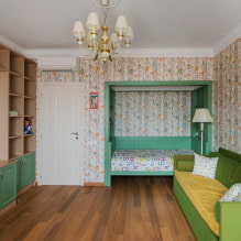 Tapet i børnenes værelse til piger: 68 moderne ideer, fotos i interiøret-4