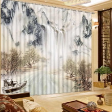 Curtains with 3D effect: types, design, examples in the interior of the kitchen, children’s, bathroom, living room and bedroom-5