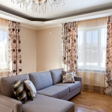 Curtains with flowers: types, large and small flowers, decor, combination, photo in the interior-4