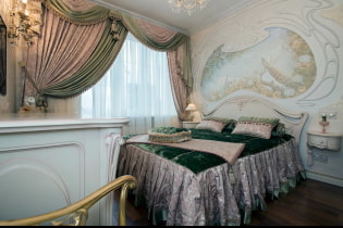 Ламбрекени за спалнята: видове, форми на драперия, избор на плат, дизайн, цвят
