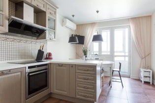 Függönyök a konyhához erkélyajtóval - modern dizájn lehetőségek