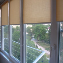 Cortines enrotllades en balcó o loggia: tipus, materials, color, disseny, fixació-0