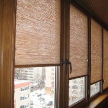 Rolled curtains on a balcony or a loggia: types, materials, color, design, fastening-3