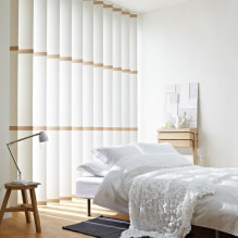 Les persianes al dormitori: característiques de disseny, tipus, materials, color, combinacions, foto-2
