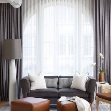 Com triar un tul a la sala: tipus, teixits, colors, disseny, combinació amb altres cortines-4