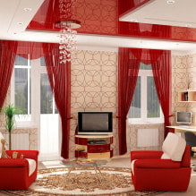 Plafond rouge à l'intérieur: caractéristiques et photo-6