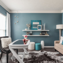 Blå färg i interiören: kombination, stilval, dekoration, möbler, gardiner och dekor-2