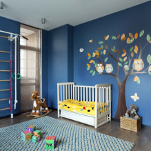 Màu xanh trong nội thất: sự kết hợp, lựa chọn phong cách, trang trí, nội thất, rèm cửa và trang trí-5