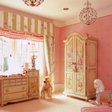 Interior do quarto rosa: combinação, escolha de estilo, decoração, móveis, cortinas e decoração-4